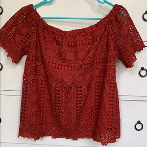 Anthropology off the shoulder shirt